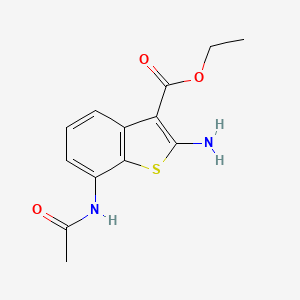 molecular formula C13H14N2O3S B2668719 Ethyl 7-acetamido-2-aminobenzo[b]thiophene-3-carboxylate CAS No. 108940-16-5