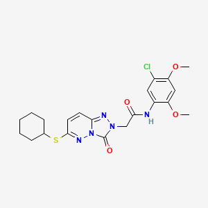 molecular formula C21H24ClN5O4S B2668720 N-(5-chloro-2,4-dimethoxyphenyl)-2-[6-(cyclohexylsulfanyl)-3-oxo-2H,3H-[1,2,4]triazolo[4,3-b]pyridazin-2-yl]acetamide CAS No. 1105208-49-8