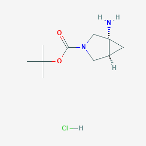 molecular formula C10H19ClN2O2 B2668732 tert-butyl (1R,5S)-1-amino-3-azabicyclo[3.1.0]hexane-3-carboxylate hydrochloride CAS No. 2580100-28-1