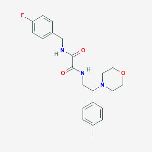 molecular formula C22H26FN3O3 B2668735 N1-(4-fluorobenzyl)-N2-(2-morpholino-2-(p-tolyl)ethyl)oxalamide CAS No. 941932-60-1