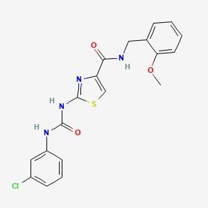 2-(3-(3-chlorophenyl)ureido)-N-(2-methoxybenzyl)thiazole-4-carboxamide