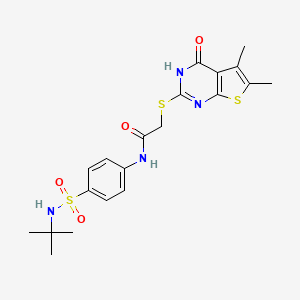 N-[4-(tert-butylsulfamoyl)phenyl]-2-[(5,6-dimethyl-4-oxo-3H-thieno[2,3-d]pyrimidin-2-yl)sulfanyl]acetamide
