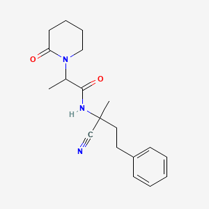 molecular formula C19H25N3O2 B2668787 N-(1-cyano-1-methyl-3-phenylpropyl)-2-(2-oxopiperidin-1-yl)propanamide CAS No. 1796887-38-1