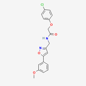 molecular formula C19H17ClN2O4 B2668788 2-(4-chlorophenoxy)-N-((5-(3-methoxyphenyl)isoxazol-3-yl)methyl)acetamide CAS No. 953253-35-5