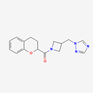 (3-((1H-1,2,4-triazol-1-yl)methyl)azetidin-1-yl)(chroman-2-yl)methanone
