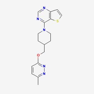 4-[4-[(6-Methylpyridazin-3-yl)oxymethyl]piperidin-1-yl]thieno[3,2-d]pyrimidine