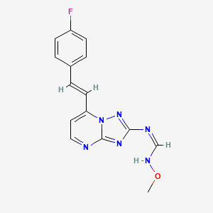 N'-[7-[(E)-2-(4-fluorophenyl)ethenyl]-[1,2,4]triazolo[1,5-a]pyrimidin-2-yl]-N-methoxymethanimidamide