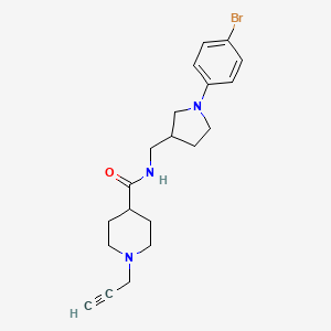 molecular formula C20H26BrN3O B2668821 N-{[1-(4-bromophenyl)pyrrolidin-3-yl]methyl}-1-(prop-2-yn-1-yl)piperidine-4-carboxamide CAS No. 1259206-67-1