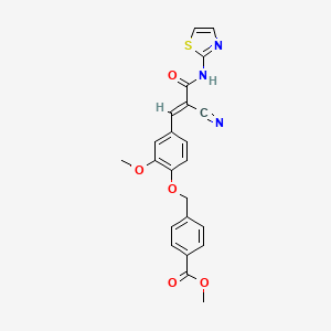 methyl 4-[[4-[(E)-2-cyano-3-oxo-3-(1,3-thiazol-2-ylamino)prop-1-enyl]-2-methoxyphenoxy]methyl]benzoate