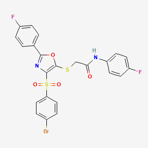 2-((4-((4-bromophenyl)sulfonyl)-2-(4-fluorophenyl)oxazol-5-yl)thio)-N-(4-fluorophenyl)acetamide