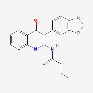 molecular formula C21H20N2O4 B2668836 N-[3-(2H-1,3-benzodioxol-5-yl)-1-methyl-4-oxo-1,4-dihydroquinolin-2-yl]butanamide CAS No. 900881-92-7