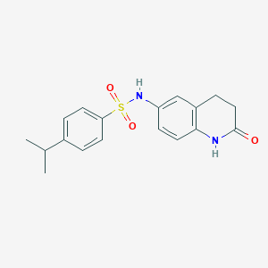 molecular formula C18H20N2O3S B2668862 N-(2-oxo-1,2,3,4-tetrahydroquinolin-6-yl)-4-(propan-2-yl)benzene-1-sulfonamide CAS No. 921916-55-4
