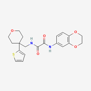 molecular formula C20H22N2O5S B2668897 N'-(2,3-dihydro-1,4-benzodioxin-6-yl)-N-{[4-(thiophen-2-yl)oxan-4-yl]methyl}ethanediamide CAS No. 1091418-53-9