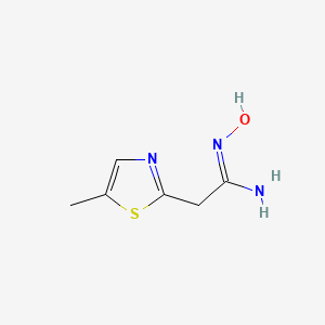 molecular formula C6H9N3OS B2668925 N'-hydroxy-2-(5-methyl-1,3-thiazol-2-yl)ethanimidamide CAS No. 855991-69-4