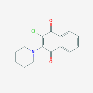 molecular formula C15H14ClNO2 B2668953 2-Chloro-3-(piperidin-1-yl)naphthalene-1,4-dione CAS No. 1221-13-2
