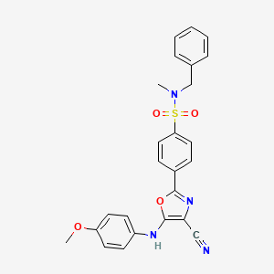 molecular formula C25H22N4O4S B2668963 N-benzyl-4-{4-cyano-5-[(4-methoxyphenyl)amino]-1,3-oxazol-2-yl}-N-methylbenzene-1-sulfonamide CAS No. 941240-67-1