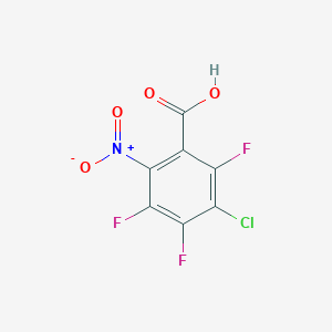 molecular formula C7HClF3NO4 B2668981 3-Chloro-2,4,5-trifluoro-6-nitrobenzoic acid 