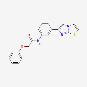 molecular formula C19H15N3O2S B2668995 N-(3-{imidazo[2,1-b][1,3]thiazol-6-yl}phenyl)-2-phenoxyacetamide CAS No. 872629-98-6