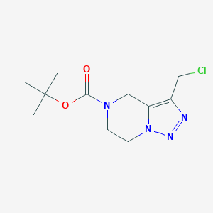 molecular formula C11H17ClN4O2 B2669016 tert-butyl 3-(chloromethyl)-6,7-dihydro-4H-triazolo[1,5-a]pyrazine-5-carboxylate CAS No. 1305336-27-9