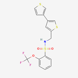 B2669018 N-({[3,3'-bithiophene]-5-yl}methyl)-2-(trifluoromethoxy)benzene-1-sulfonamide CAS No. 2379997-44-9