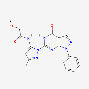 2-methoxy-N-(3-methyl-1-(4-oxo-1-phenyl-4,5-dihydro-1H-pyrazolo[3,4-d]pyrimidin-6-yl)-1H-pyrazol-5-yl)acetamide