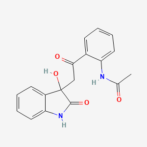 molecular formula C18H16N2O4 B2669052 N-{2-[2-(3-hydroxy-2-oxo-2,3-dihydro-1H-indol-3-yl)acetyl]phenyl}acetamide CAS No. 1311923-22-4