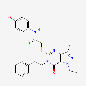 2-((1-ethyl-3-methyl-7-oxo-6-phenethyl-6,7-dihydro-1H-pyrazolo[4,3-d]pyrimidin-5-yl)thio)-N-(4-methoxyphenyl)acetamide