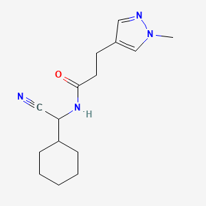 molecular formula C15H22N4O B2669080 N-[Cyano(cyclohexyl)methyl]-3-(1-methylpyrazol-4-YL)propanamide CAS No. 1436122-15-4
