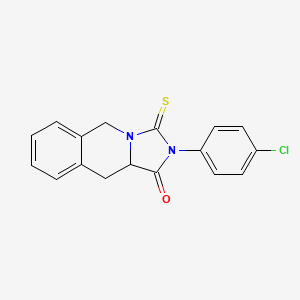 molecular formula C17H13ClN2OS B2669133 2-(4-chlorophenyl)-3-thioxo-2,3,10,10a-tetrahydroimidazo[1,5-b]isoquinolin-1(5H)-one CAS No. 318517-30-5