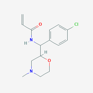 molecular formula C15H19ClN2O2 B2669138 N-[(4-Chlorophenyl)-(4-methylmorpholin-2-yl)methyl]prop-2-enamide CAS No. 2108967-55-9
