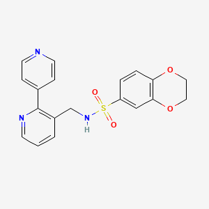 molecular formula C19H17N3O4S B2669146 N-([2,4'-bipyridin]-3-ylmethyl)-2,3-dihydrobenzo[b][1,4]dioxine-6-sulfonamide CAS No. 2034321-29-2