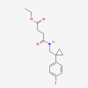 molecular formula C16H20FNO3 B2669150 Ethyl 4-(((1-(4-fluorophenyl)cyclopropyl)methyl)amino)-4-oxobutanoate CAS No. 1210779-44-4