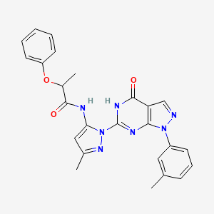 N-(3-methyl-1-(4-oxo-1-(m-tolyl)-4,5-dihydro-1H-pyrazolo[3,4-d]pyrimidin-6-yl)-1H-pyrazol-5-yl)-2-phenoxypropanamide