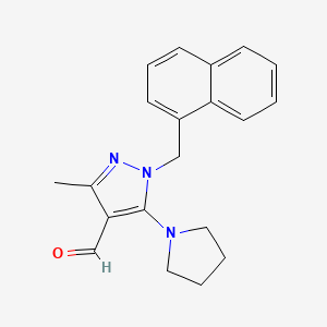 3-Methyl-1-(naphthalen-1-ylmethyl)-5-pyrrolidin-1-ylpyrazole-4-carbaldehyde