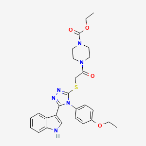 ethyl 4-(2-((4-(4-ethoxyphenyl)-5-(1H-indol-3-yl)-4H-1,2,4-triazol-3-yl)thio)acetyl)piperazine-1-carboxylate