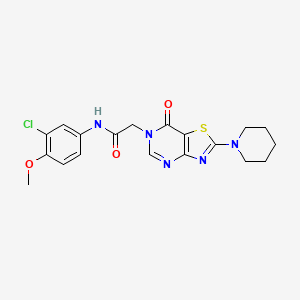molecular formula C19H20ClN5O3S B2669202 N-(3-chloro-4-methoxyphenyl)-2-[7-oxo-2-(piperidin-1-yl)-6H,7H-[1,3]thiazolo[4,5-d]pyrimidin-6-yl]acetamide CAS No. 1190001-47-8