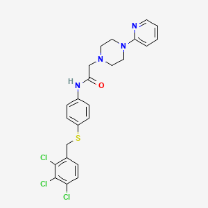 2-[4-(2-pyridinyl)piperazino]-N-{4-[(2,3,4-trichlorobenzyl)sulfanyl]phenyl}acetamide