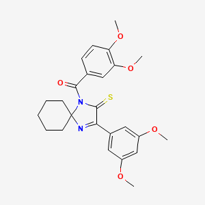 1-(3,4-Dimethoxybenzoyl)-3-(3,5-dimethoxyphenyl)-1,4-diazaspiro[4.5]dec-3-ene-2-thione