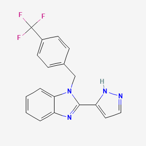 2-(1H-pyrazol-3-yl)-1-[4-(trifluoromethyl)benzyl]-1H-1,3-benzimidazole
