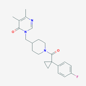 3-({1-[1-(4-Fluorophenyl)cyclopropanecarbonyl]piperidin-4-yl}methyl)-5,6-dimethyl-3,4-dihydropyrimidin-4-one