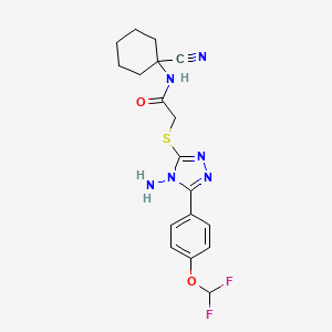 molecular formula C18H20F2N6O2S B2669239 2-[[4-amino-5-[4-(difluoromethoxy)phenyl]-1,2,4-triazol-3-yl]sulfanyl]-N-(1-cyanocyclohexyl)acetamide CAS No. 924176-29-4