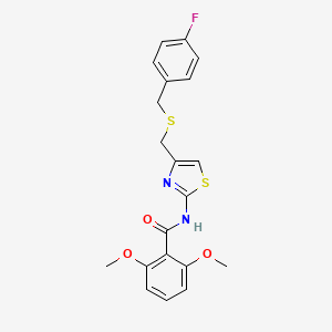 N-(4-(((4-fluorobenzyl)thio)methyl)thiazol-2-yl)-2,6-dimethoxybenzamide