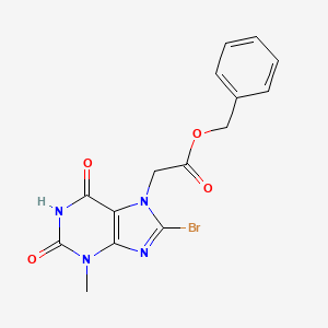 molecular formula C15H13BrN4O4 B2669246 Benzyl 2-(8-bromo-3-methyl-2,6-dioxopurin-7-yl)acetate CAS No. 476297-52-6