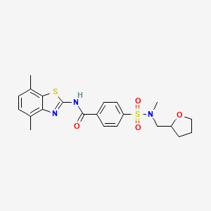 molecular formula C22H25N3O4S2 B2669248 N-(4,7-dimethyl-1,3-benzothiazol-2-yl)-4-{methyl[(oxolan-2-yl)methyl]sulfamoyl}benzamide CAS No. 892844-52-9