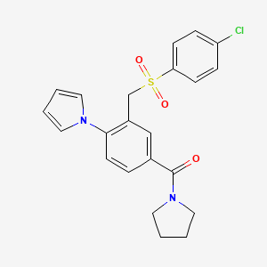 [3-{[(4-chlorophenyl)sulfonyl]methyl}-4-(1H-pyrrol-1-yl)phenyl](1-pyrrolidinyl)methanone