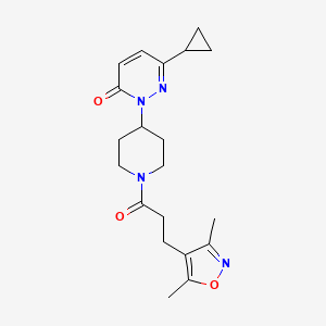 6-Cyclopropyl-2-[1-[3-(3,5-dimethyl-1,2-oxazol-4-yl)propanoyl]piperidin-4-yl]pyridazin-3-one