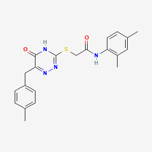 molecular formula C21H22N4O2S B2669271 N-(2,4-dimethylphenyl)-2-((6-(4-methylbenzyl)-5-oxo-4,5-dihydro-1,2,4-triazin-3-yl)thio)acetamide CAS No. 898624-35-6