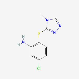 molecular formula C9H9ClN4S B2669277 5-chloro-2-[(4-methyl-4H-1,2,4-triazol-3-yl)sulfanyl]aniline CAS No. 733030-65-4