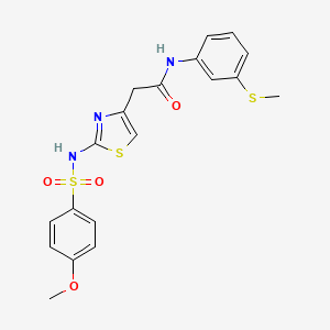 2-(2-(4-methoxyphenylsulfonamido)thiazol-4-yl)-N-(3-(methylthio)phenyl)acetamide