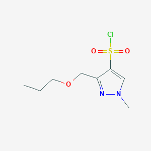 molecular formula C8H13ClN2O3S B2669327 1-methyl-3-(propoxymethyl)-1H-pyrazole-4-sulfonyl chloride CAS No. 1856071-25-4